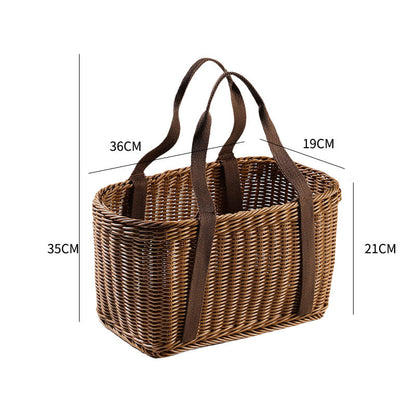 Unisex Hand-woven Shopping Basket with two Handles Brehn