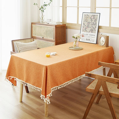 Elegant Fringed Tablecloth