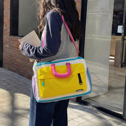 Colorful Multi-Compartment Travel Duffle Bag
