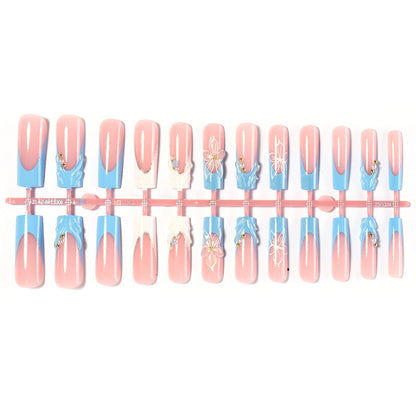 Artistic Nail Art Set with Floral and Glossy Accents Acalora