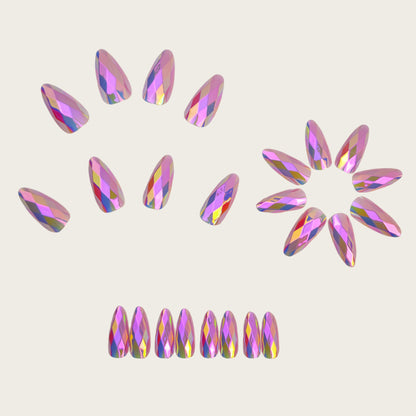 Artificial nails with geometric crystal design Acalora