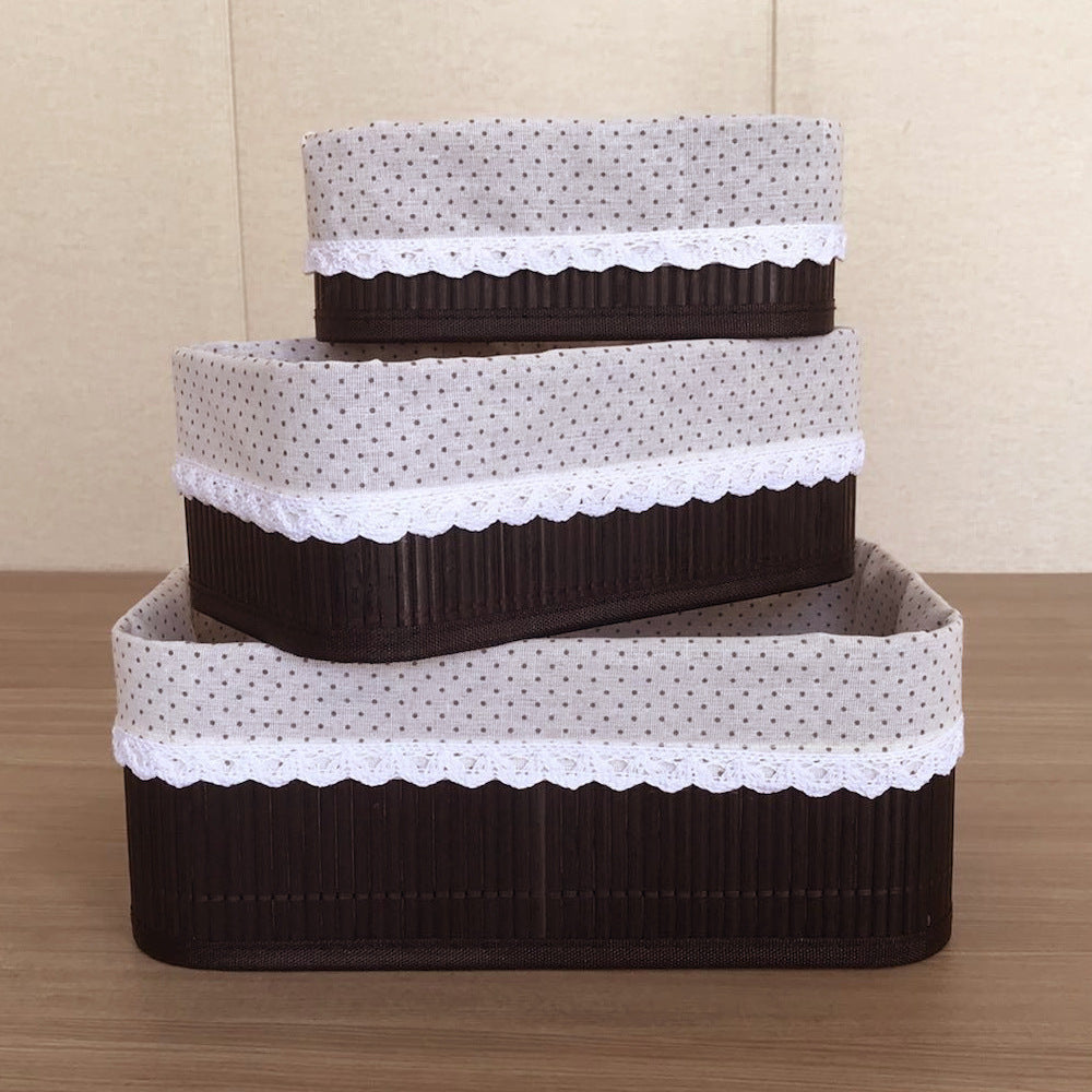 Storage baskets with decorative fabric insert Acalora