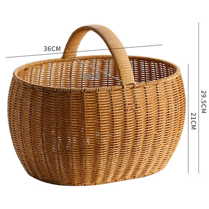 Unisex Hand-woven Shopping Basket with two Handles Brehn