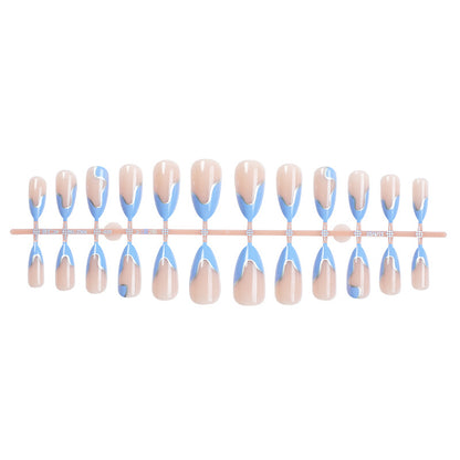 Artistic Press-On Nail Set with Modern Abstract Design Acalora