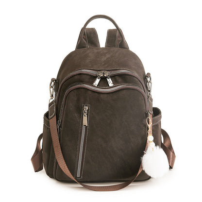 Stylish Multi-Pocket Faux Leather Backpack Acalora