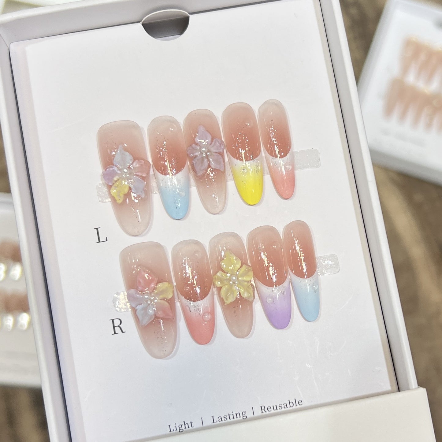 Floral-Inspired Artistic Press-On Nail Set Acalora