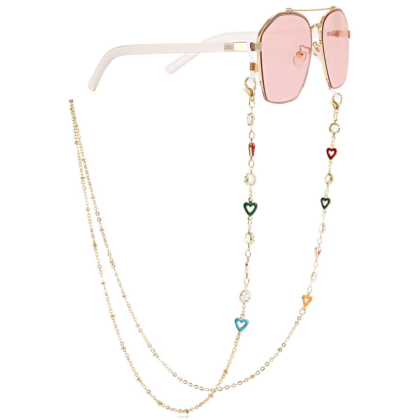 Decorative Heart Charm Eyewear Chain Acalora