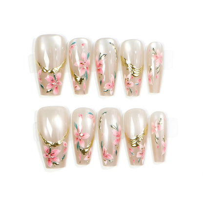 Elegant Floral Nail Art Acalora