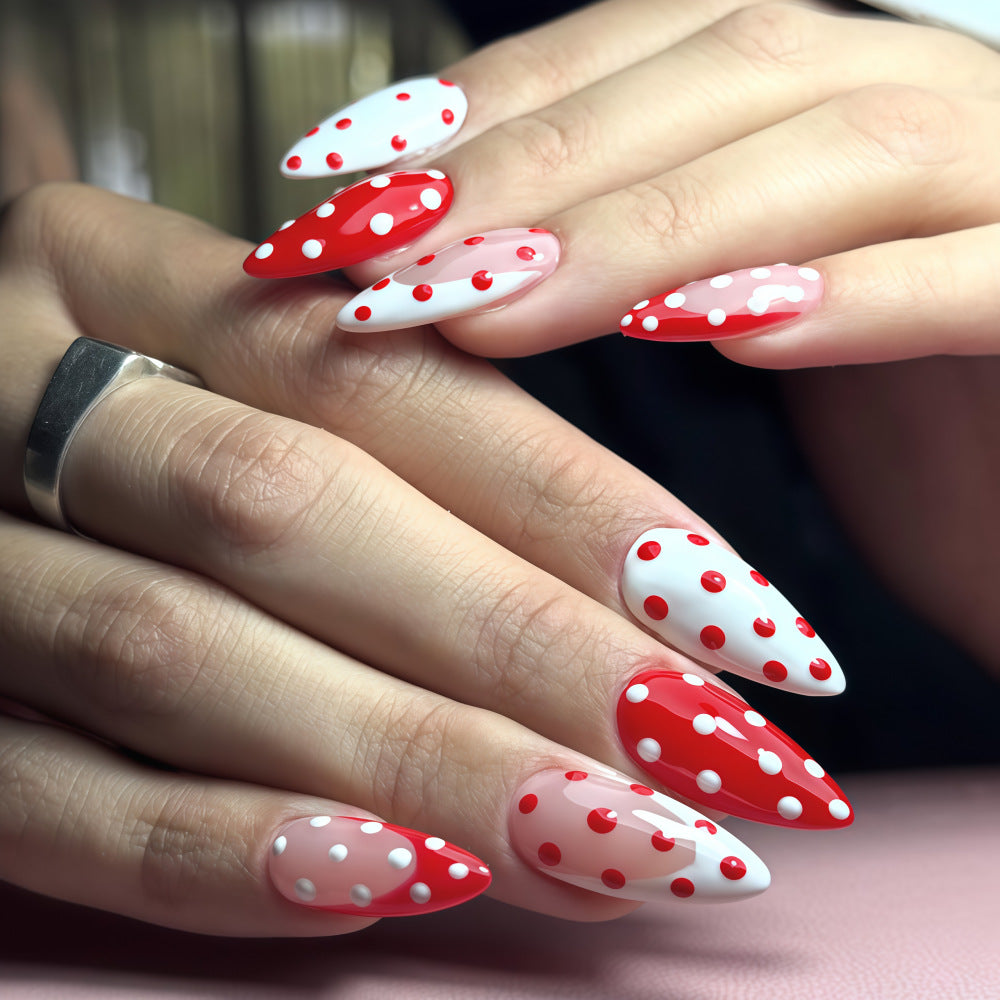 Artificial nails with dots Acalora