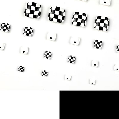 Artificial Nail Set with Attractive Chessboard Design Acalora