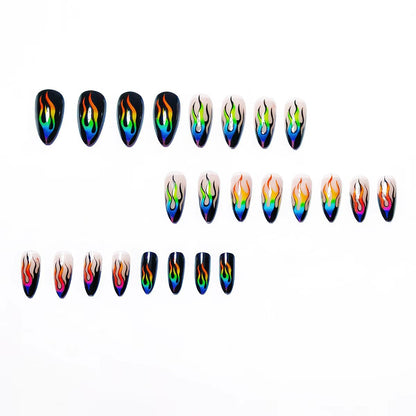 Artistic Flame Pattern Nail Art Acalora