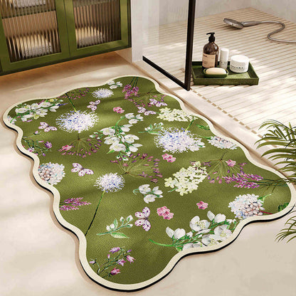 Floral Pattern Bath Mat