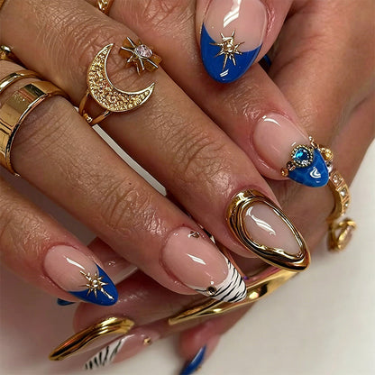 Acrylic nail set with elegant flower and glitter design Acalora