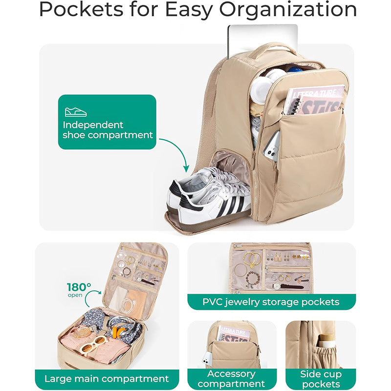 Multi-Functional Sports Backpack with Shoe Compartment Acalora