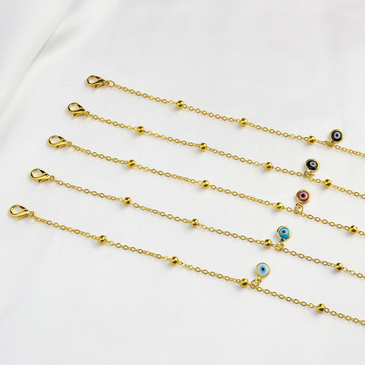 Delicate Evil Eye Anklet Acalora
