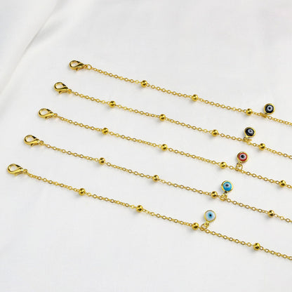 Delicate Evil Eye Anklet Acalora