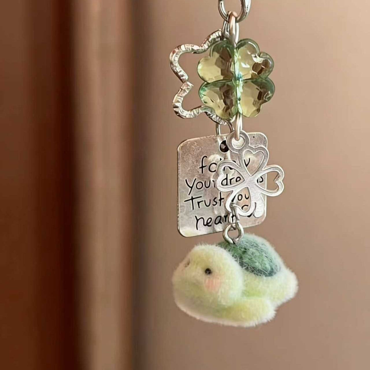 Inspirational Turtle Charm Keychain Acalora