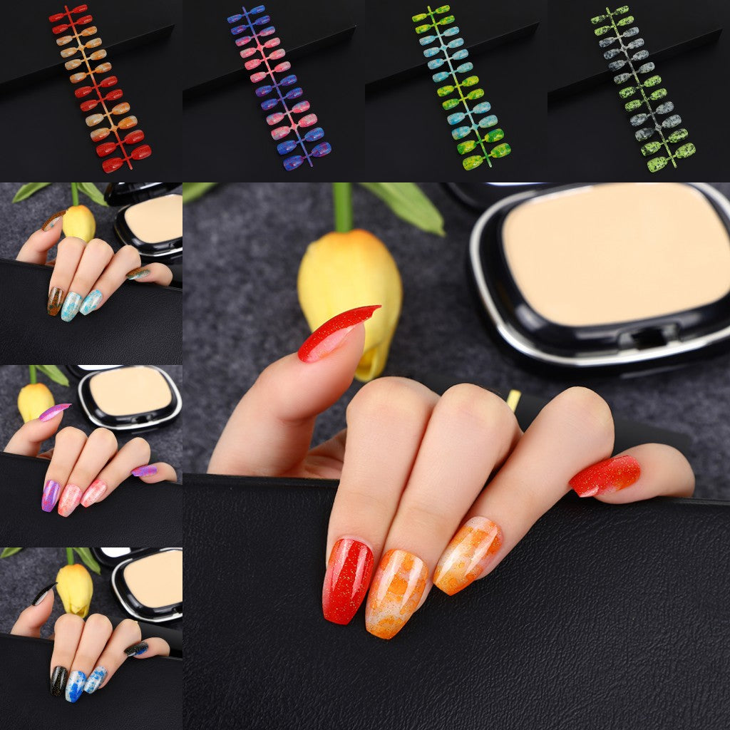 Luxury glitter design artificial nails Acalora