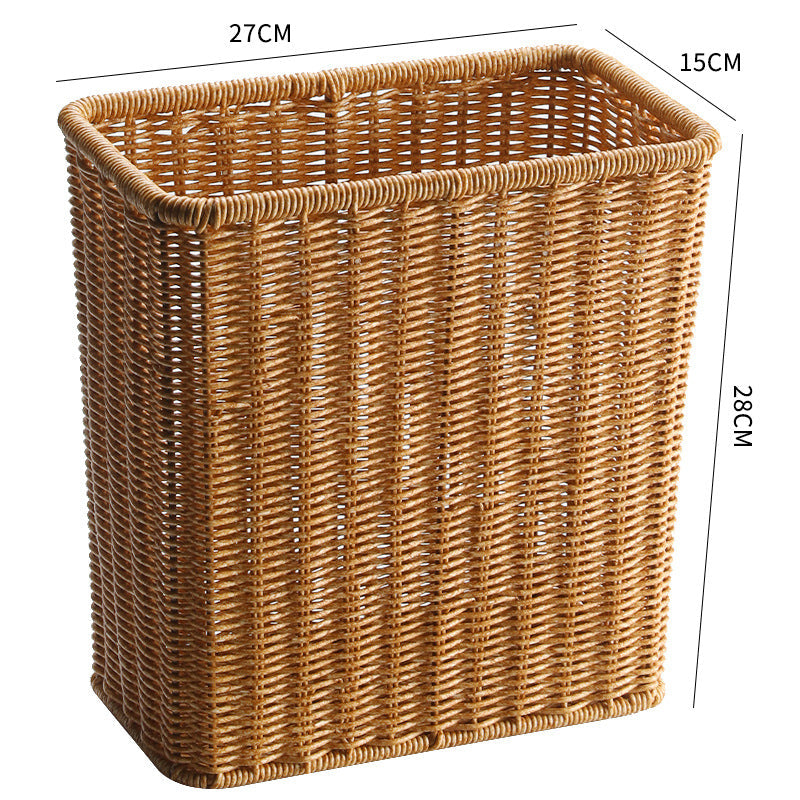 Rectangular Handwoven Wicker Waste Bin Bowlift