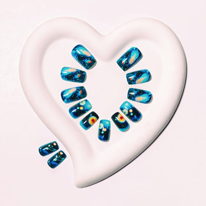 Galaxy-Themed Nail Art Acalora
