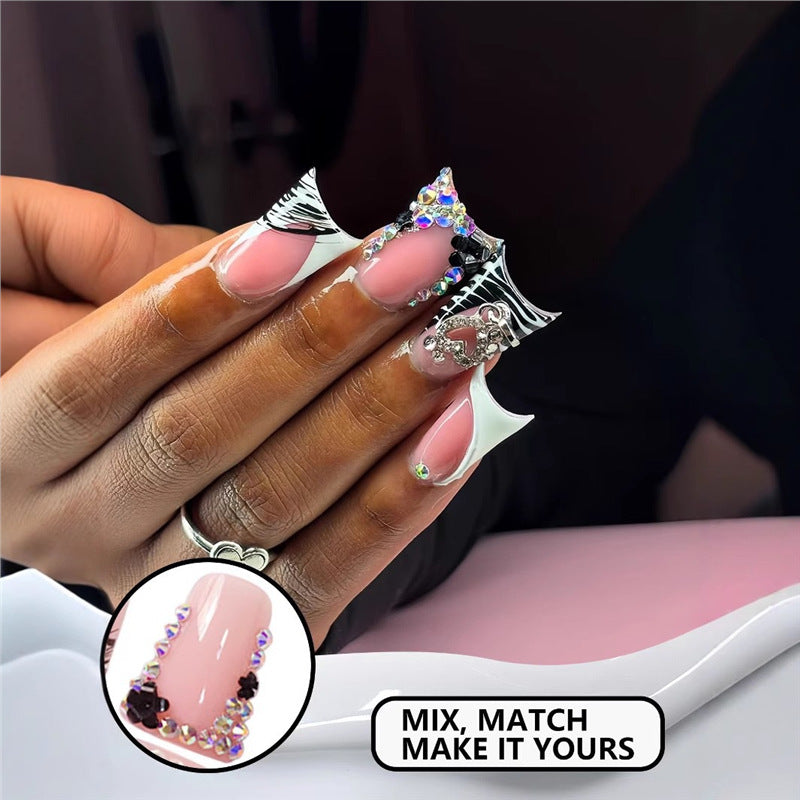 Glamorous Rhinestone Embellished Press-On Nail Set Acalora