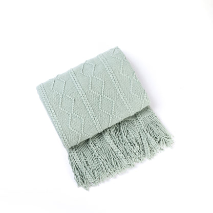 Unisex Cozy Decorative Fringe Throw Blanket