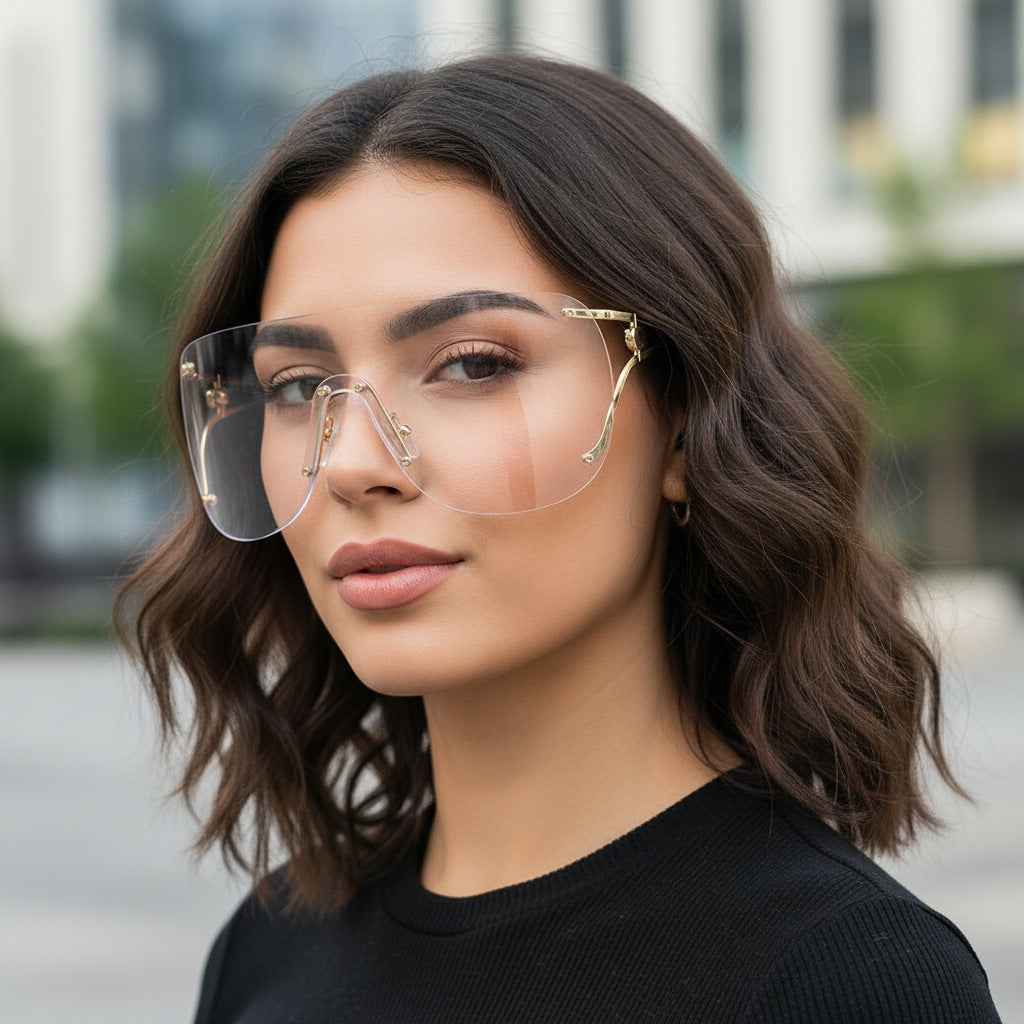 Women's visor-style sunglasses with elegant metal frame Bowlift