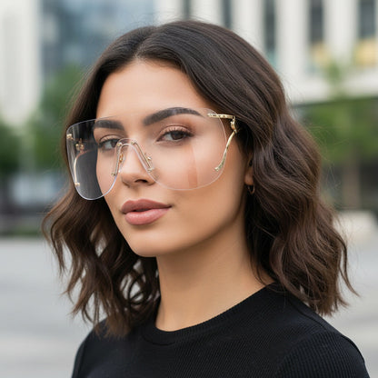 Women's visor-style sunglasses with elegant metal frame Bowlift