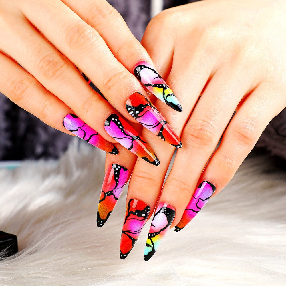 Creative design artificial nails with piano keys motif Acalora