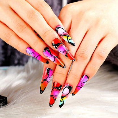 Creative design artificial nails with piano keys motif Acalora