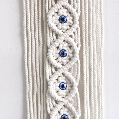 Macrame Wall Hanging with Wooden Ring and Decorative Elements