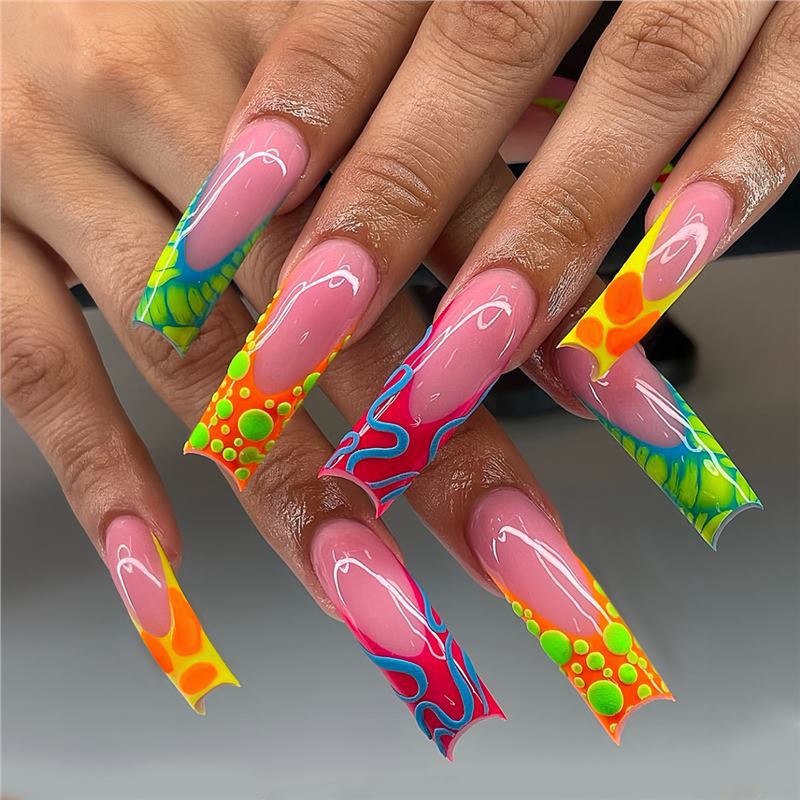 Artistic Long Nail Art Extensions Acalora