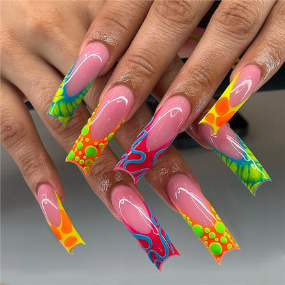 Artistic Long Nail Art Extensions Acalora