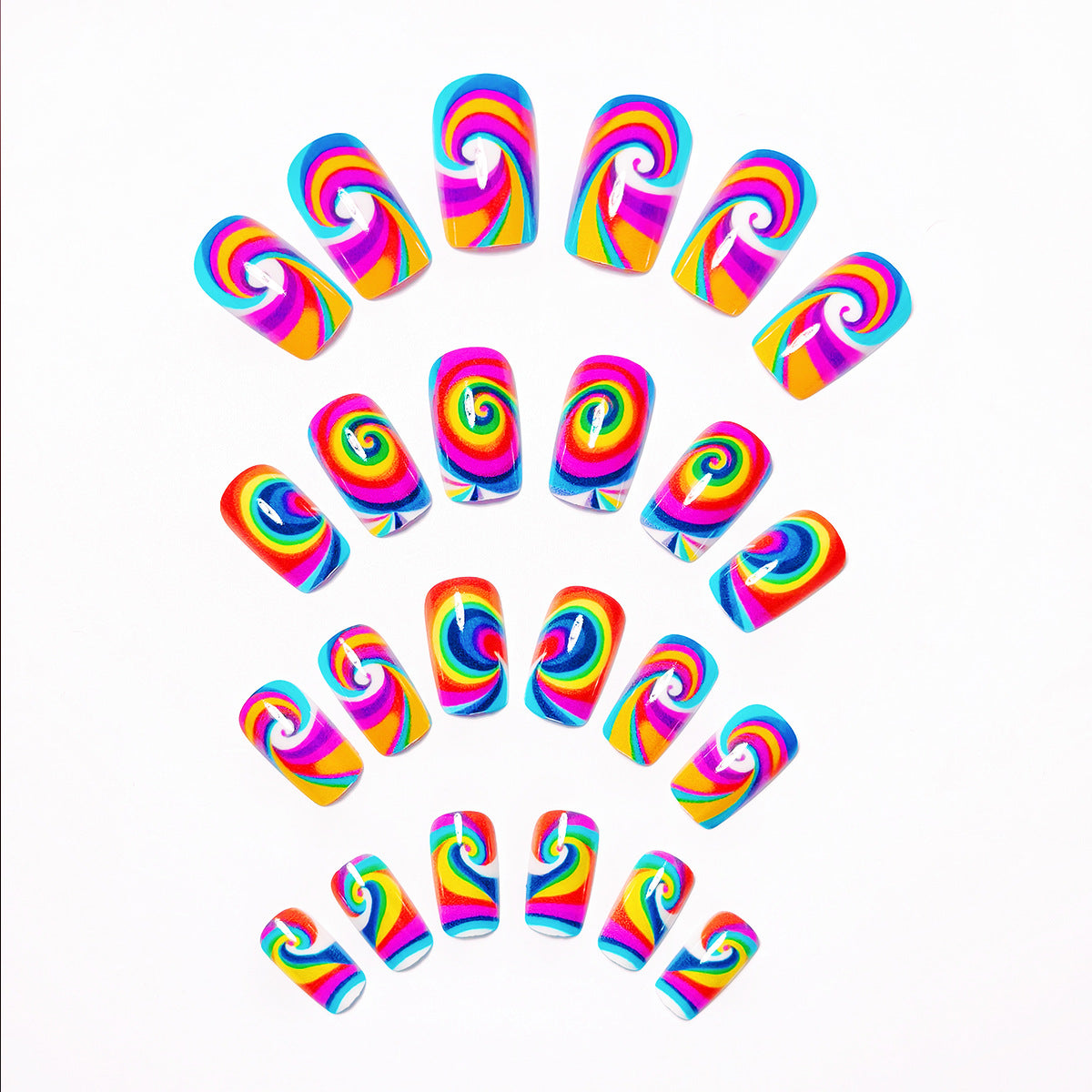 Psychedelic Swirl Nail Art Acalora
