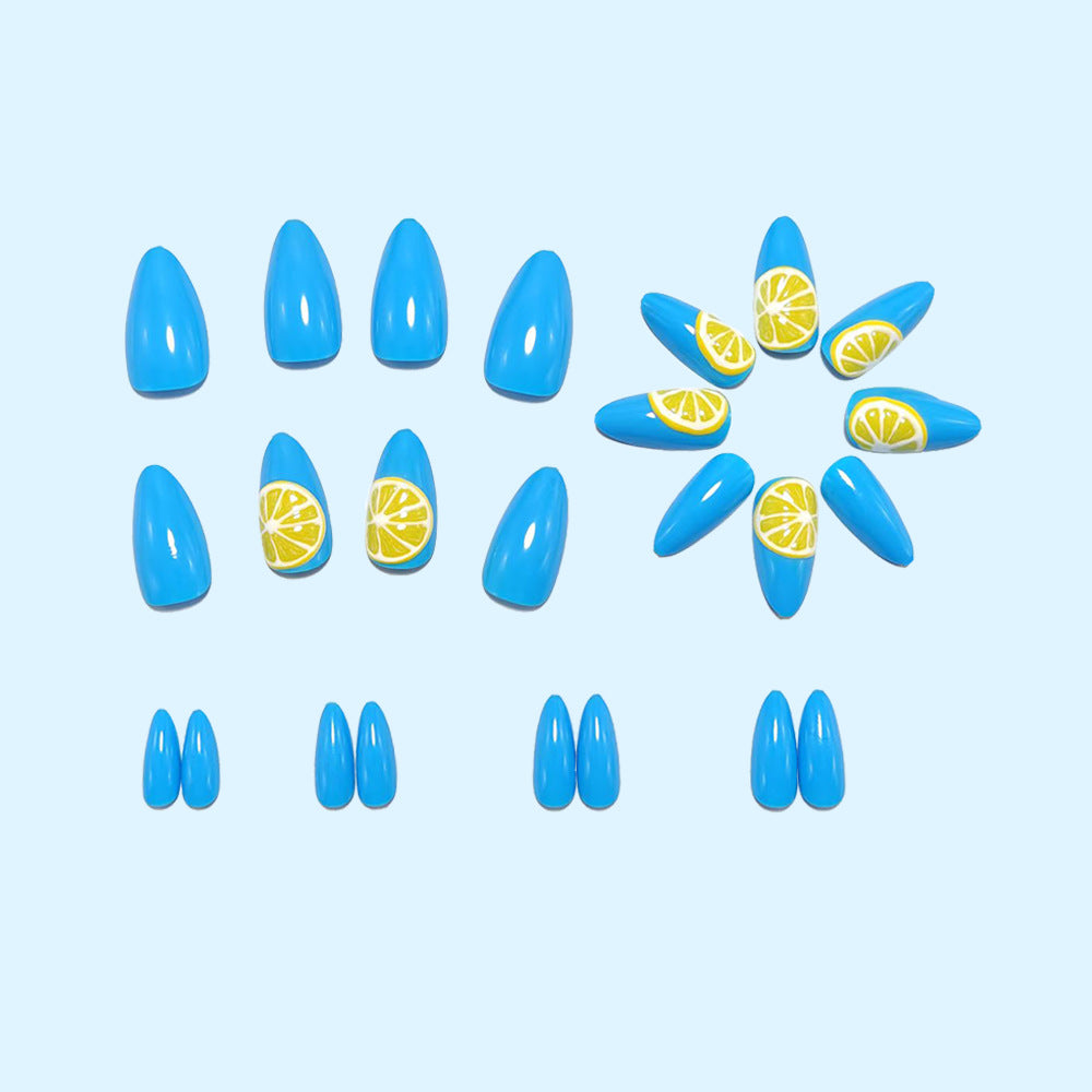 Artificial nails in fresh lemon design Acalora