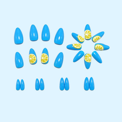 Artificial nails in fresh lemon design Acalora
