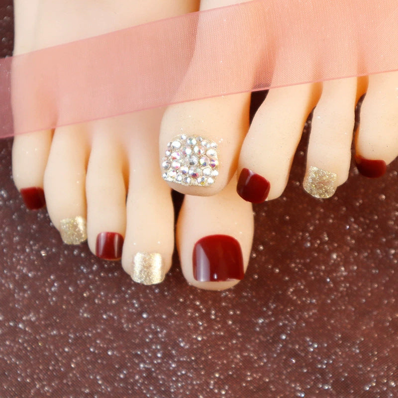 Premium Decorative Press-On Toenail Set Acalora