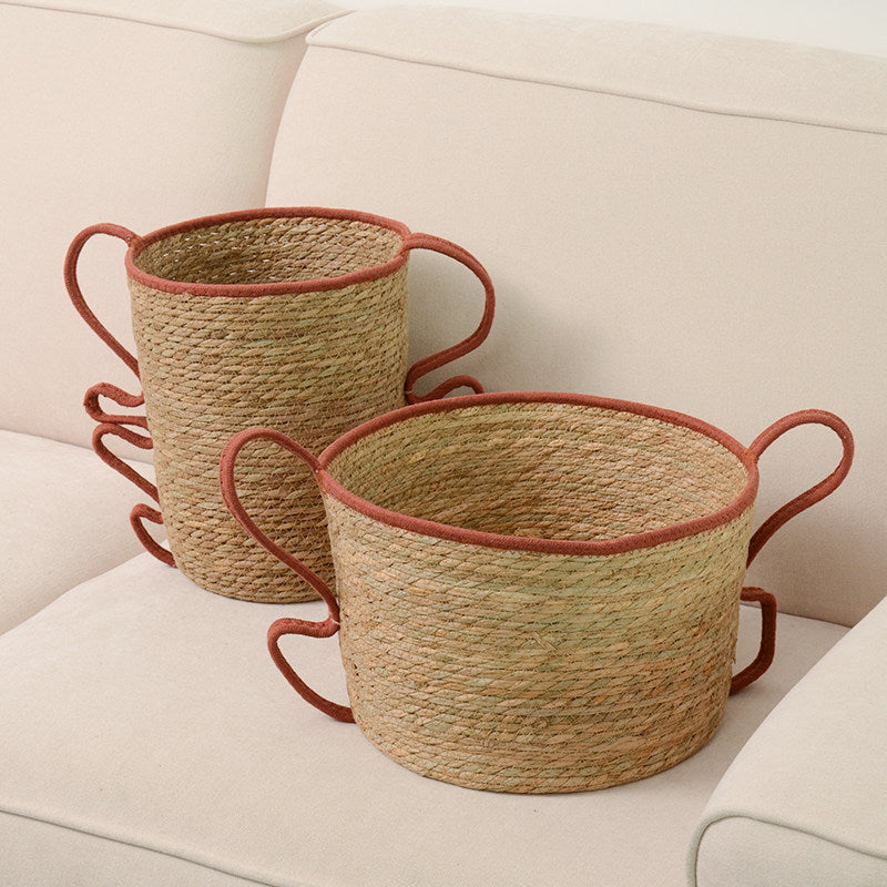 Handwoven Decorative Basket Made of Natural Materials Acalora
