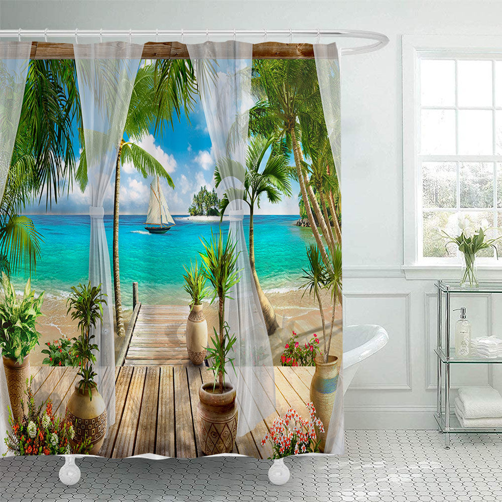 Tropical Oasis Shower Curtain