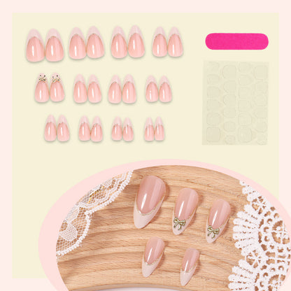Premium Elegant Press-On Nail Set with Decorative Accents Acalora