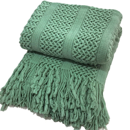 Handcrafted Textured Knit Throw Blanket