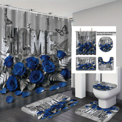 Artistic Floral Theme Bathroom Décor Set