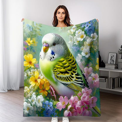 Artistic Bird Design Throw Blanket