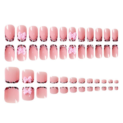 Artistic Nail Set with Bow Accents Acalora
