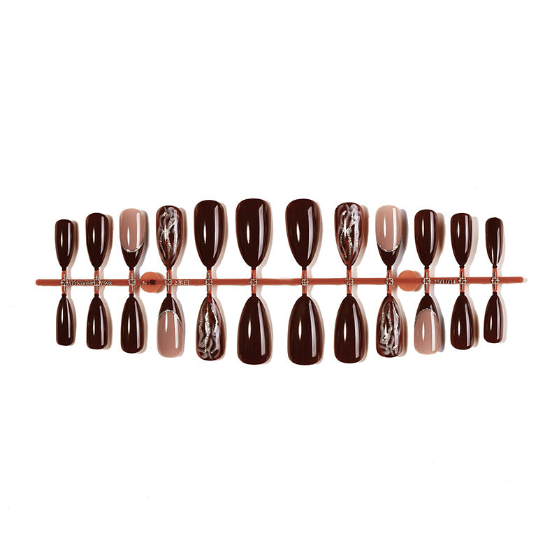 Luxurious Press-On Nail Set with Decorative Accents Acalora