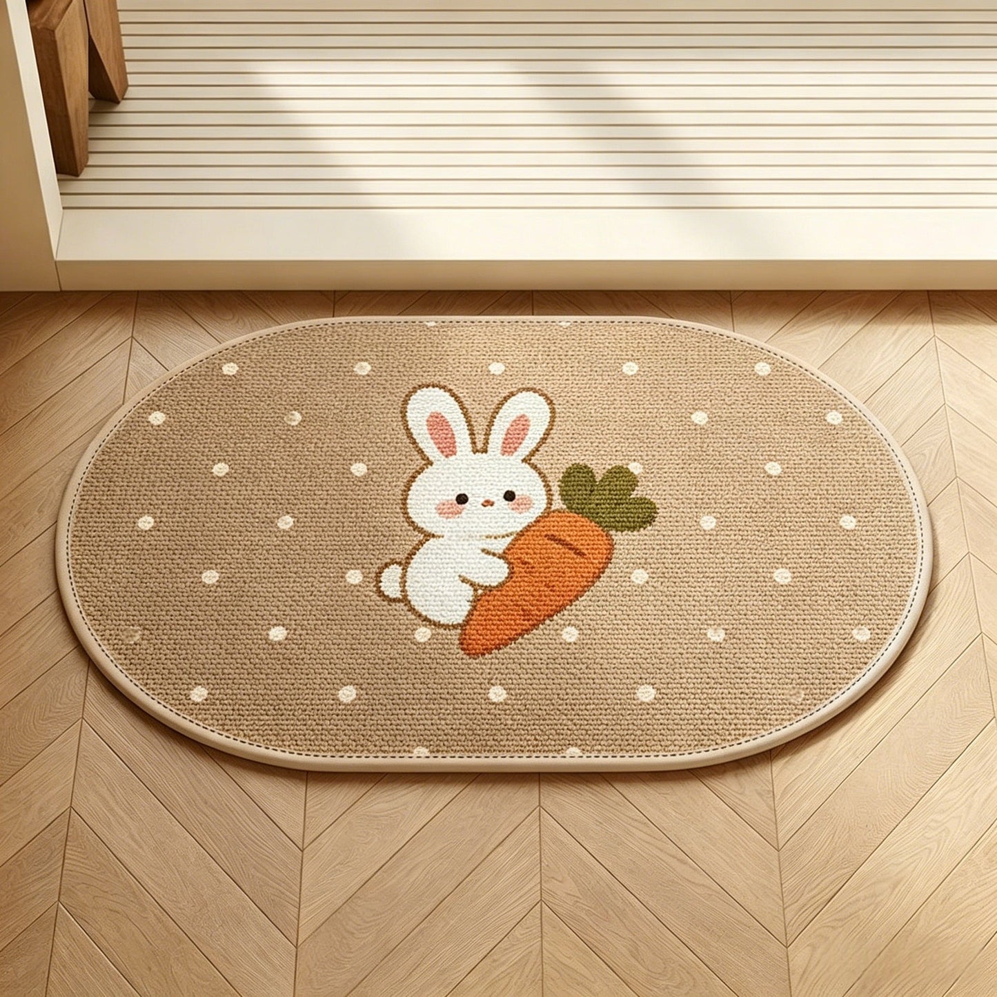 Decorative Bunny-Themed Area Mat