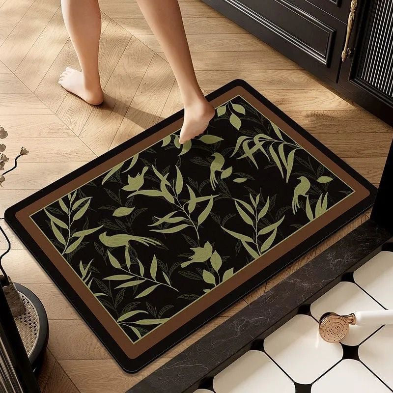 Luxurious Floral Memory Foam Bath Mat