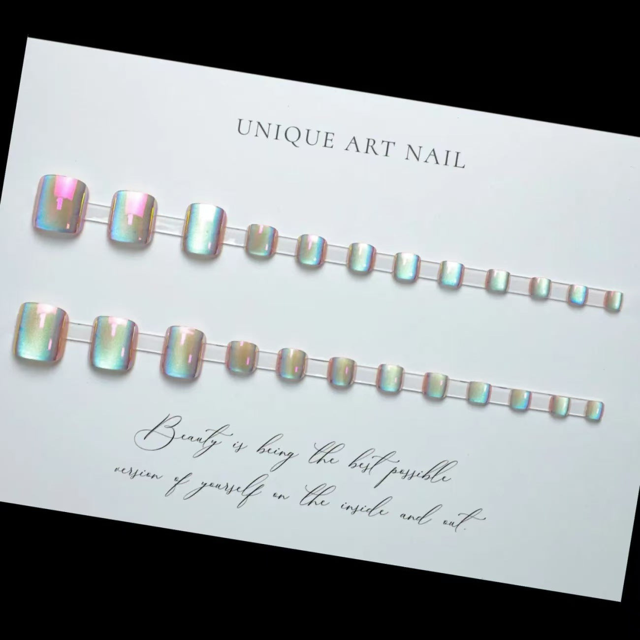 Artistic Holographic Press-On Nail Tips Acalora