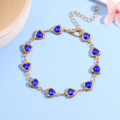 Heart-Shaped Link Anklet Acalora