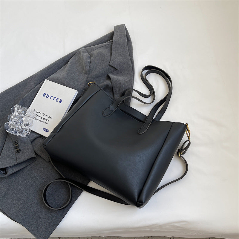 Spacious Soft Leather Tote Bag Acalora